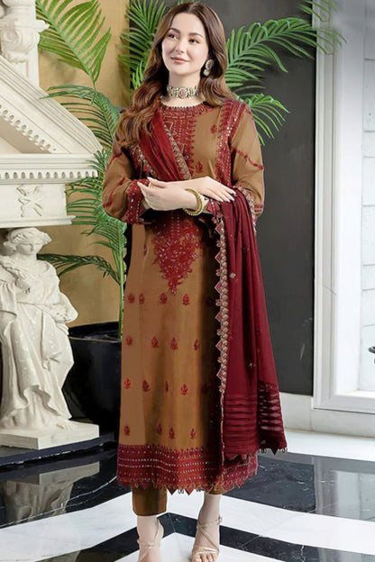 DFW-294 Asim Jofa Heavy Embroidery 3Pc Lawn Dress