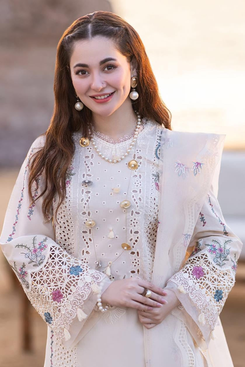 DFW-876 Qalamkar Heavy Embroidery 3PC Linen Suit