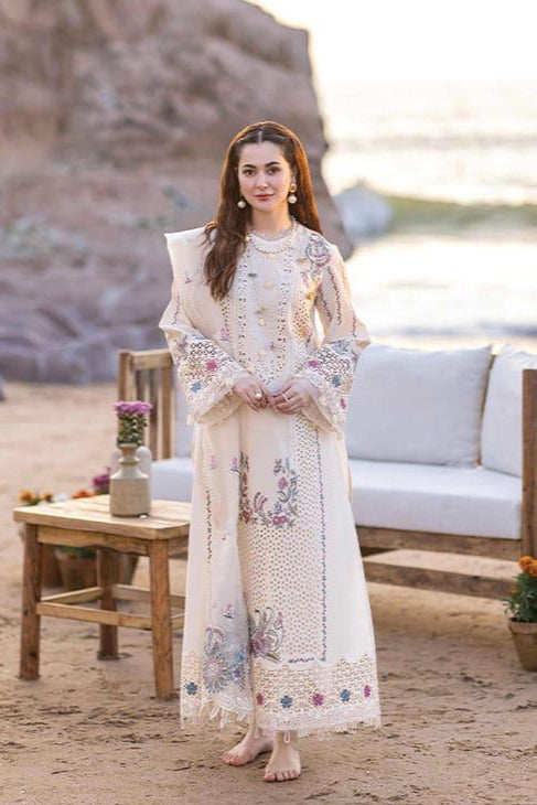 DFW-876 Qalamkar Heavy Embroidery 3PC Linen Suit