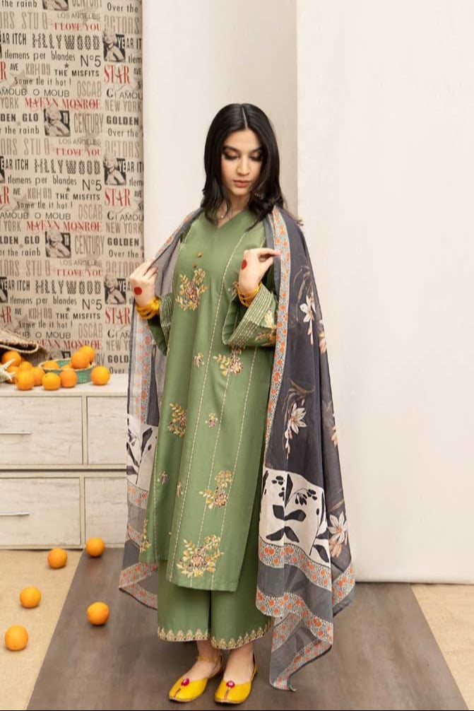 DFW-890 Urge Heavy Embroidery 3PC Dhanak Suit