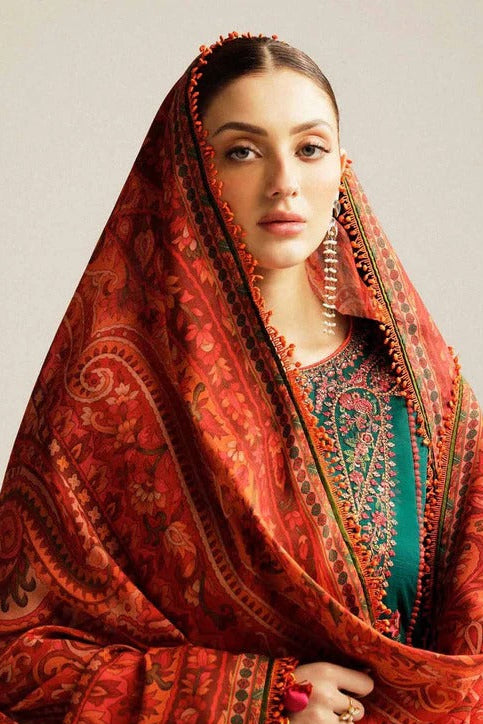 DFW-1226 Hussain Rehar Embroidery 3PC Dhanak Suit