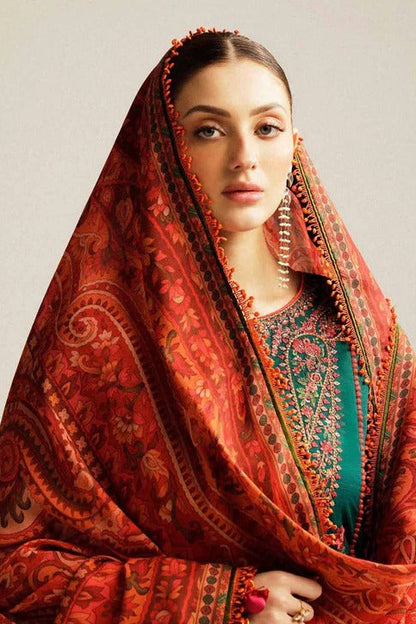 DFW-1226 Hussain Rehar Embroidery 3PC Dhanak Suit