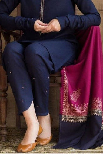 DFW-1242 Dyot Embroidery 3PC Dhanak Suit