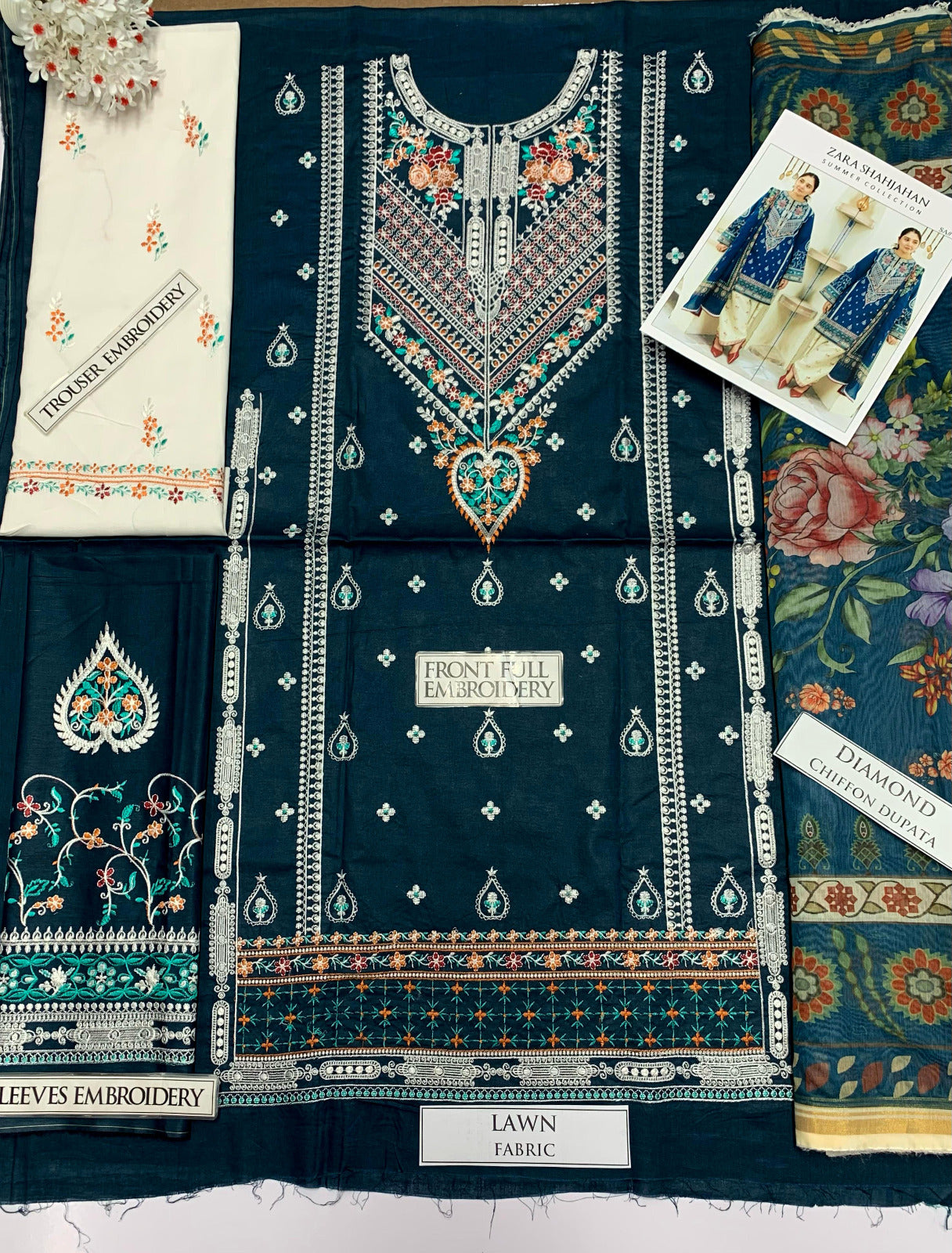 DFW-588 Zara Shah Jahan Heavy Embroidery 3Pc Lawn Suit