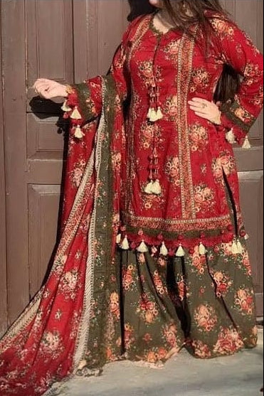 DFW-1093 Bin Saeed Embroidery 3PC karandi Suit