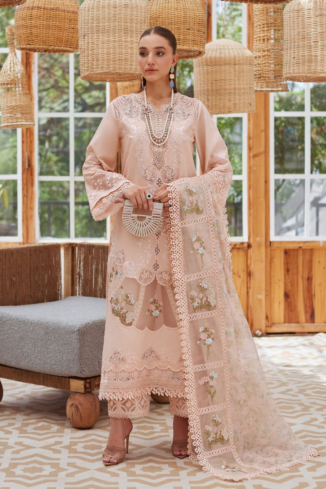 DFW-1334 Crimson Embroidery 3PC Lawn Suit
