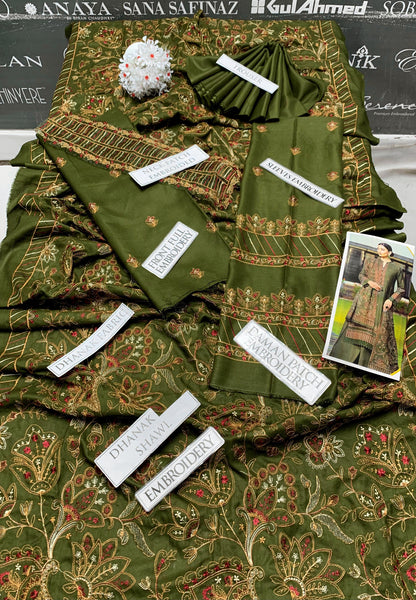 DFW-973 Bareeze Heavy Embroidery 3PC Dhanak Suit