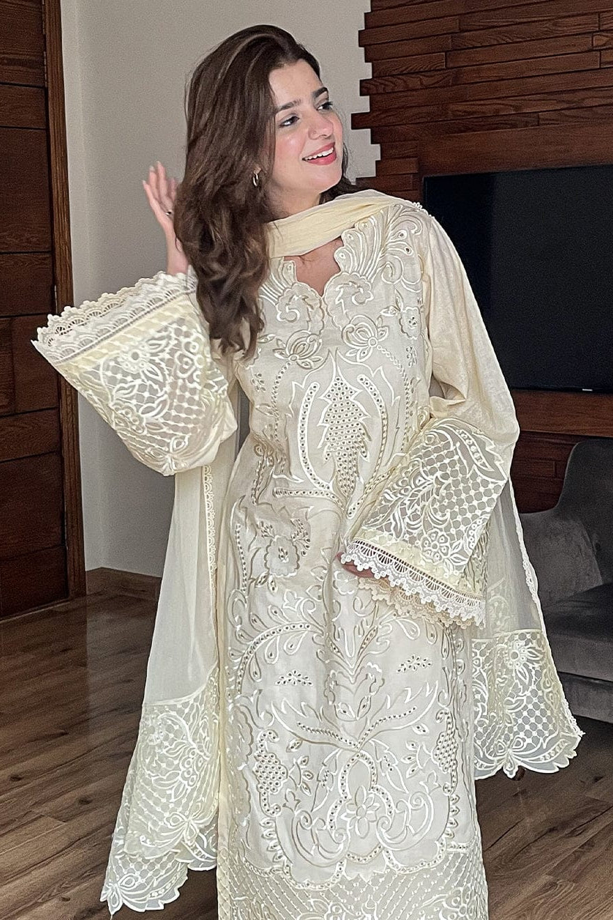 DFW-1257 Sahane Embroidery 3PC Dhanak Suit