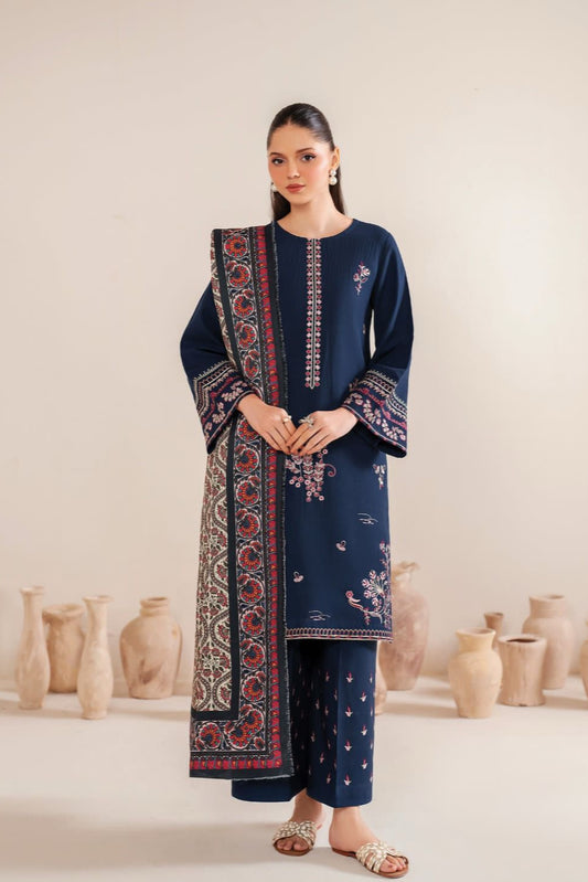 DFW-414 Garnet Heavy Embroidery 3Pc Lawn Suit