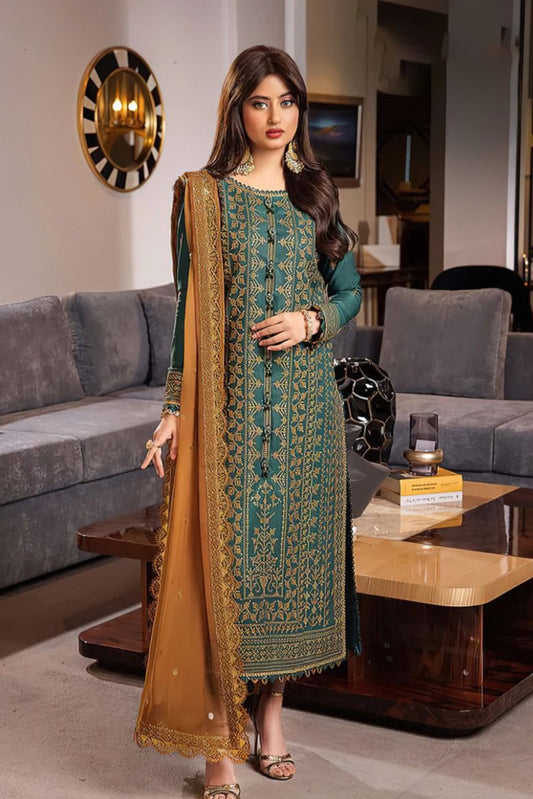 DFW-245 Asim Jofa Heavy Embroidery 3Pc Lawn Dress