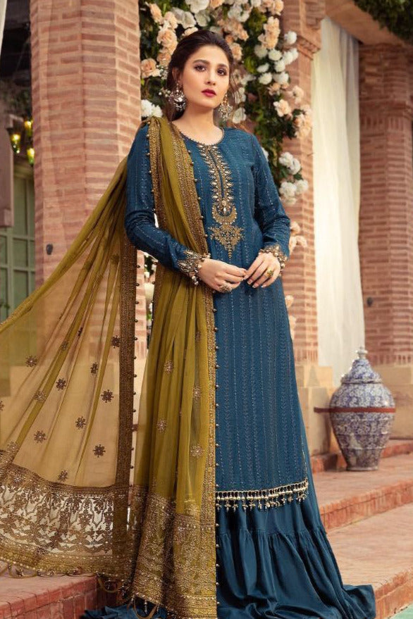 DFW-398 Maria B Heavy Embroidery 3Pc Lawn Suit