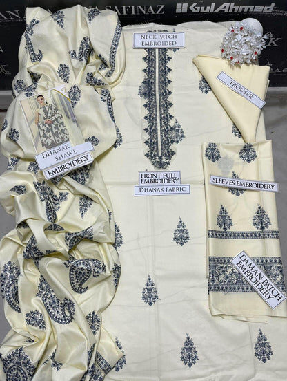 DFW-1128 Bareeze Embroidery 3PC Dhanak Suit