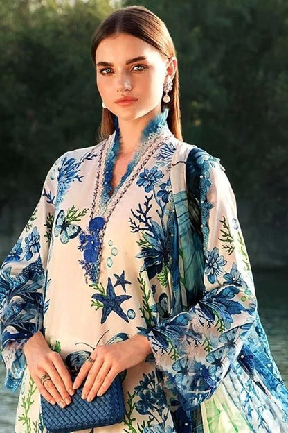 DFW-521 Maria B Embroidery 3Pc Lawn Suit