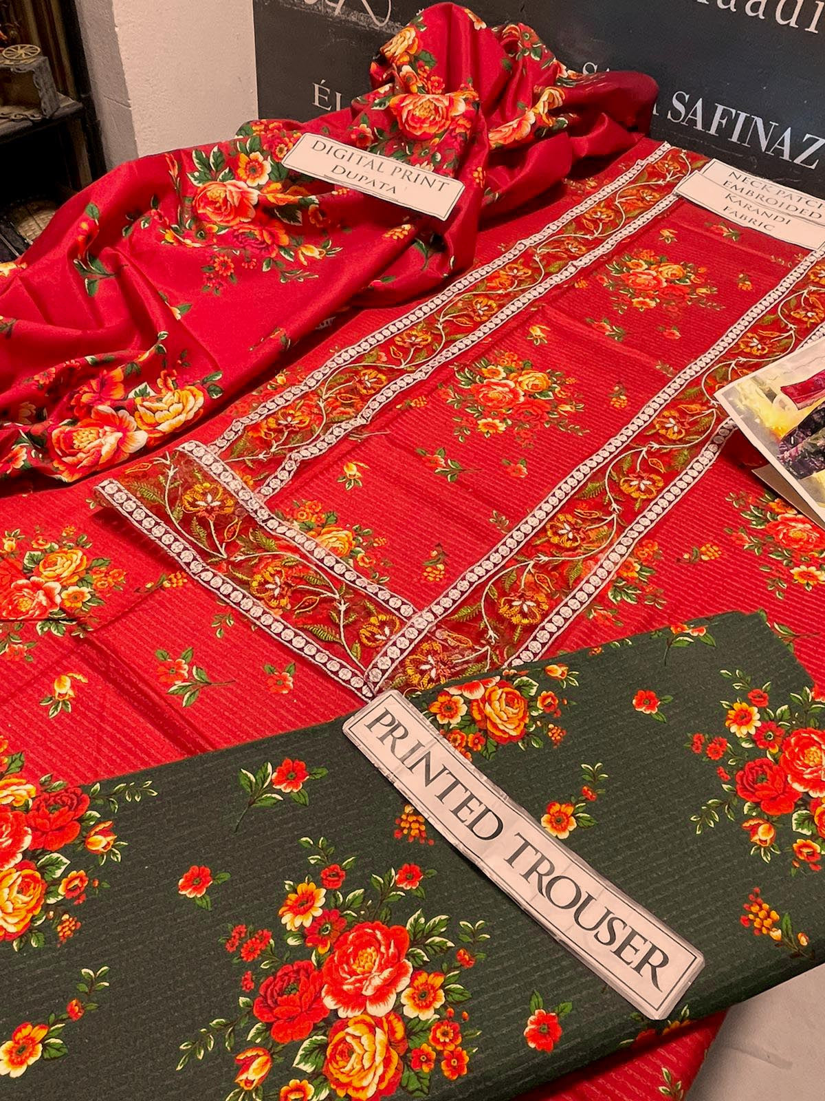DFW-1093 Bin Saeed Embroidery 3PC karandi Suit
