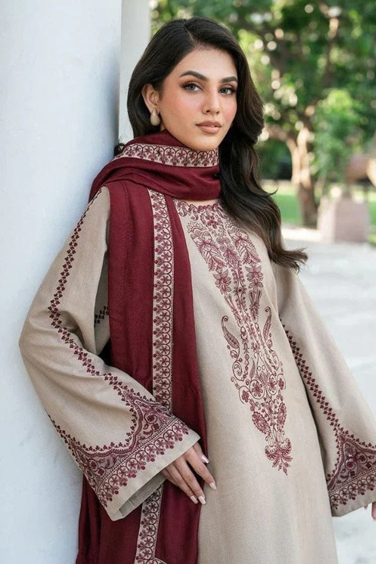 DFW-1090 Baroque Embroidery 3PC Dhanak Suit