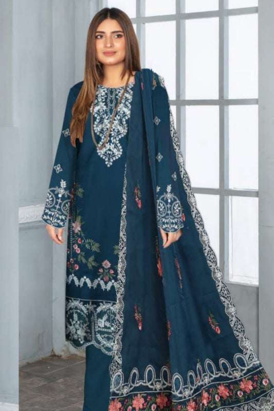 DFW-437 Minha Heavy Embroidery 3Pc Lawn Suit