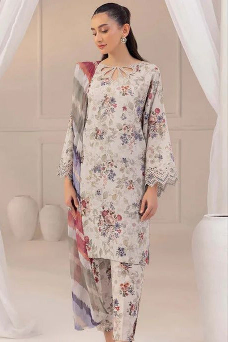 DFW-435 Baroque Embroidery 3Pc Lawn Suit