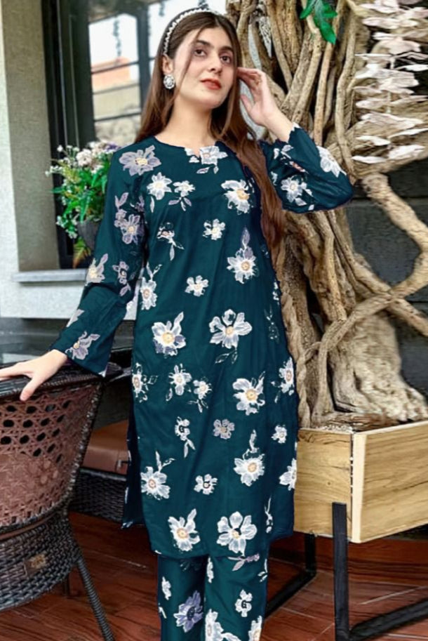 DFW-299 Maria B Heavy Embroidery 3Pc Lawn Dress