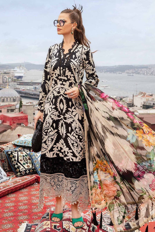 DFW-572 Maria B Heavy Embroidery 3Pc Lawn Suit