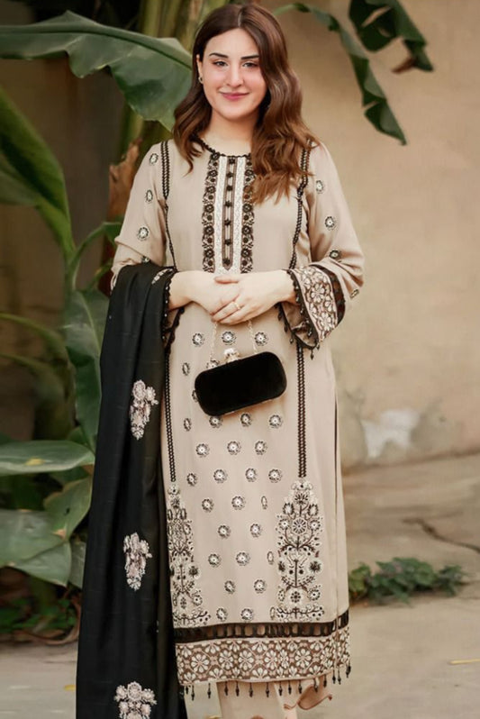 DFW-338 Maria B Heavy Embroidery 3Pc Lawn Suit