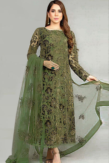 DFW-495 Bareeze Heavy Embroidery 3Pc Lawn Suit