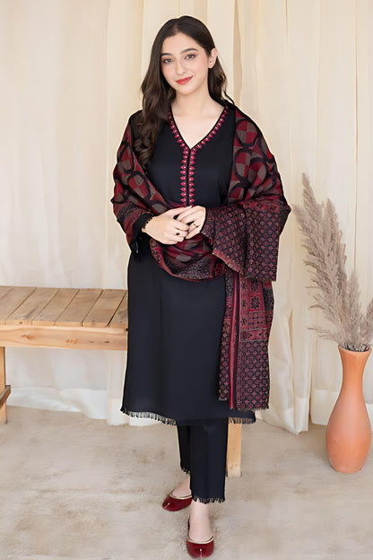 DFW-1255 A Sling Embroidery 3PC Dhanak Suit