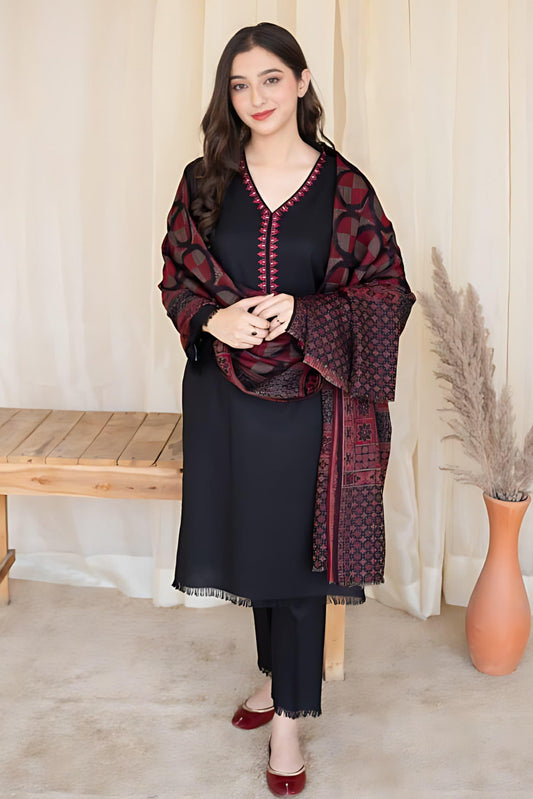 DFW-1255 A Sling Embroidery 3PC Dhanak Suit