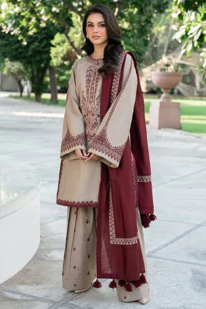 DFW-1090 Baroque Embroidery 3PC Dhanak Suit