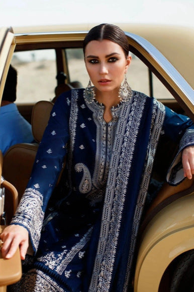 DFW-1004 Zaha Heavy Embroidery 3PC Dhanak Suit