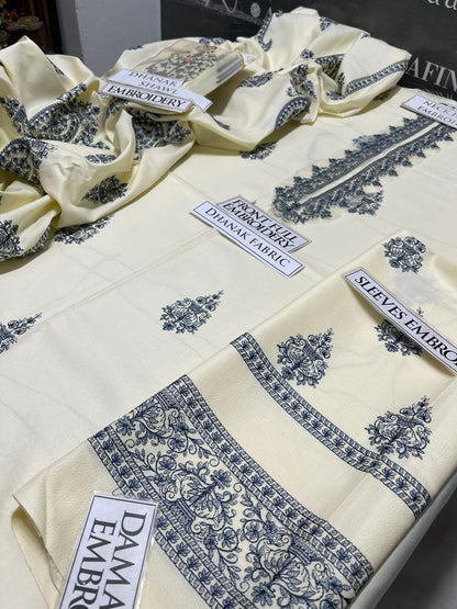 DFW-1128 Bareeze Embroidery 3PC Dhanak Suit