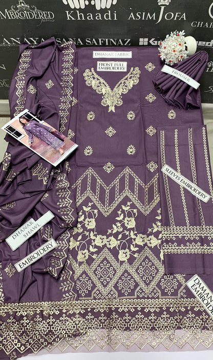 DFW-909 Libaas Heavy Embroidery 3PC Dhanak Suit