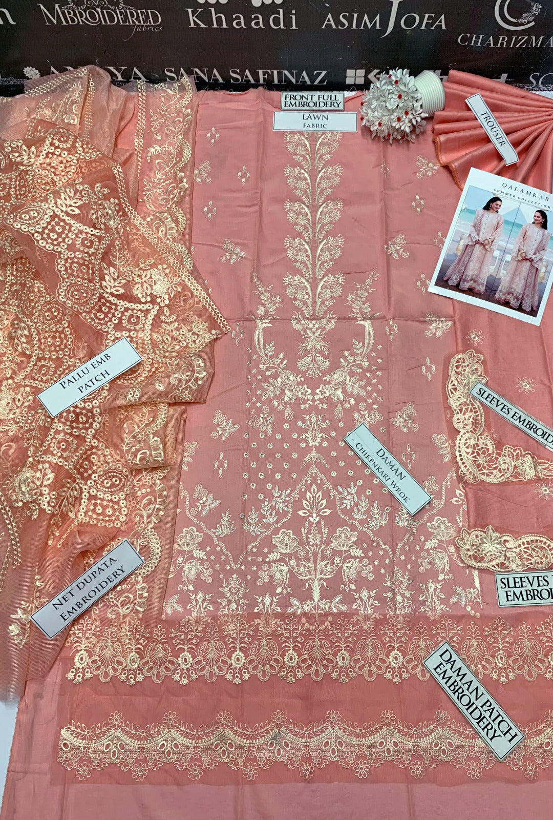 DFW-886 Qalamkar Nazir Heavy Embroidery 3PC Lawn Suit