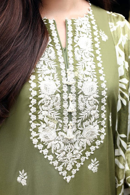 DFW-1200 Cross Stitch Embroidery 3PC Dhanak Suit