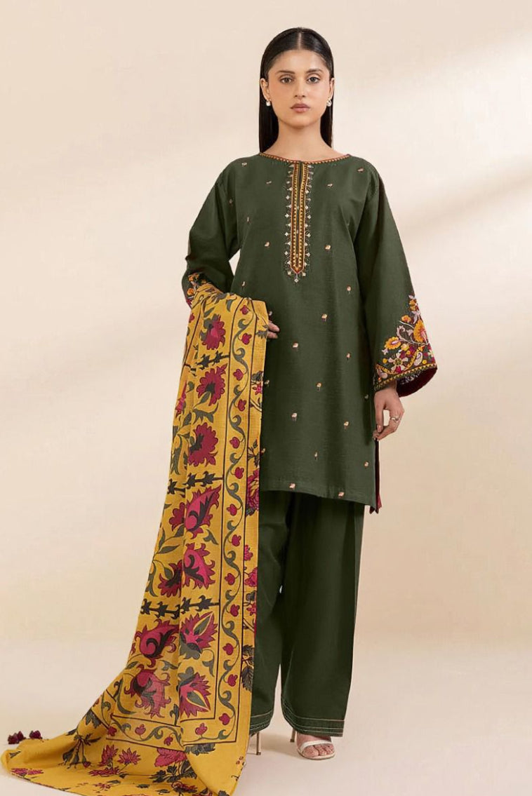 DFW-334 Maria B Heavy Embroidery 3Pc Lawn Suit