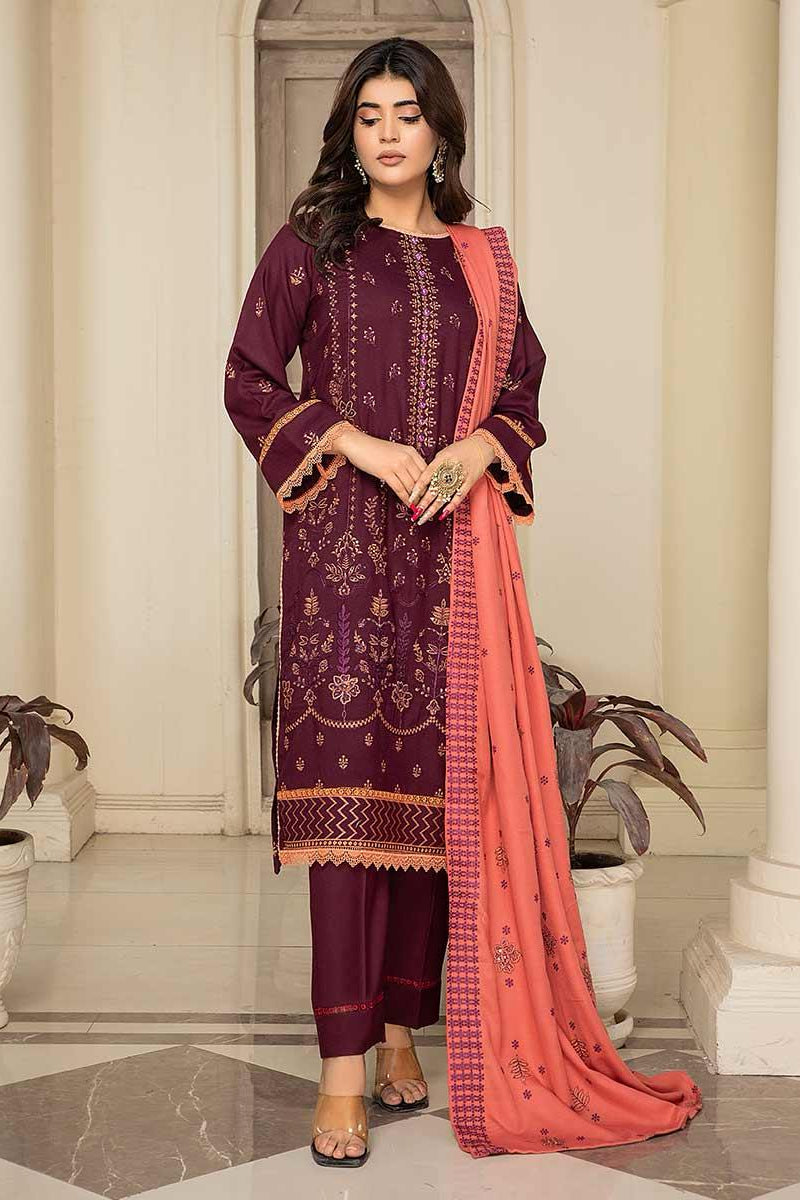 DFW-328 Maria B Heavy Embroidery 3Pc Lawn Suit