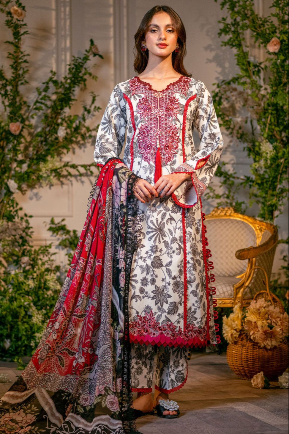 DFW-140 Jade Embroidery 3Pc Lawn Dress