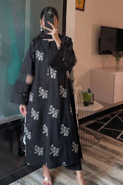 DFW-1283 Hussain Rehar Embroidery 3PC Lawn Suit