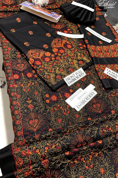 DFW-974 Bareeze Heavy Embroidery 3PC Dhanak Suit