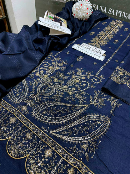 DFW-1158 Bareeze Heavy Embroidery 3PC Dhanak Suit