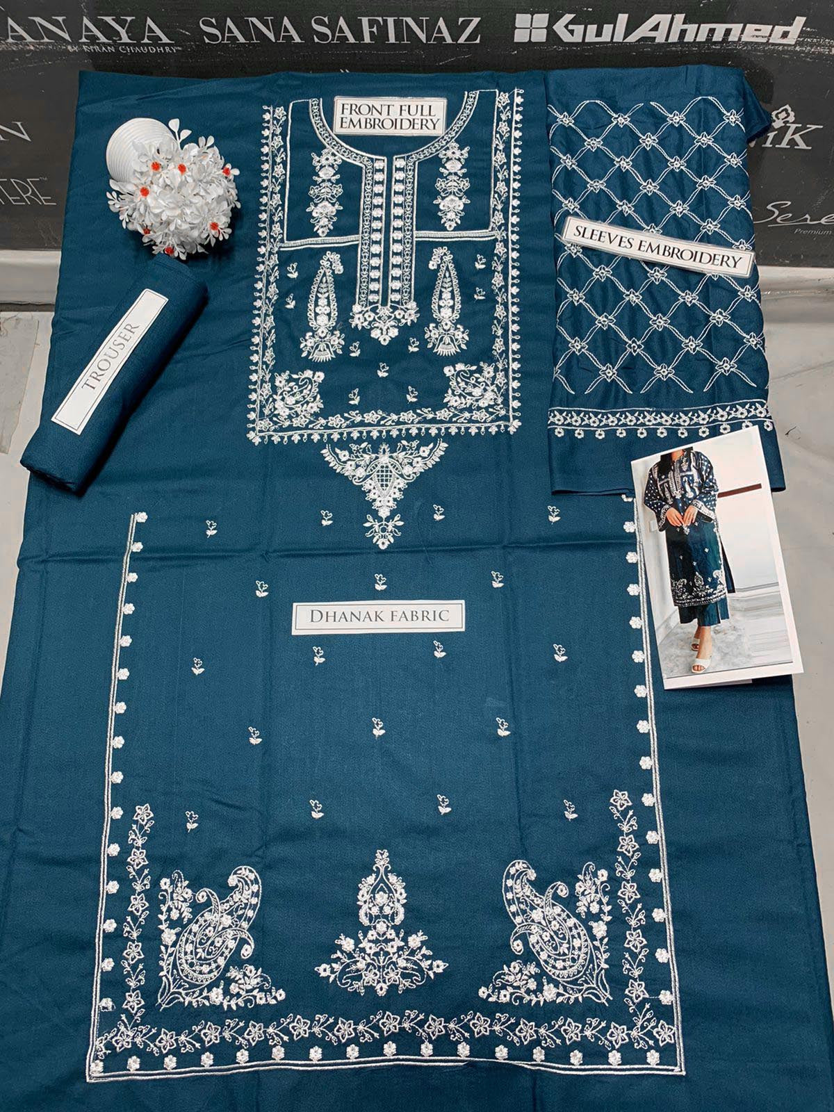 DFW-1035 Sapphire Embroidery 2PC Dhanak Suit