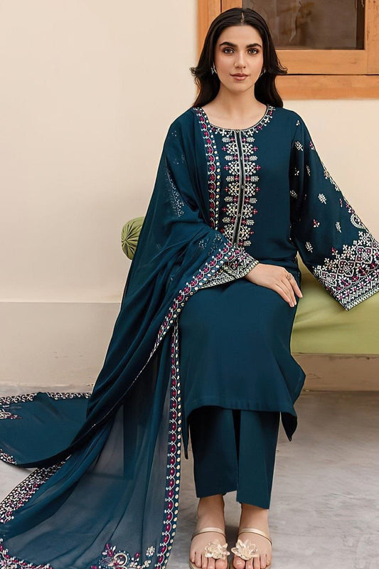 DFW-910 Bitik Heavy Embroidery 3PC Dhanak Suit