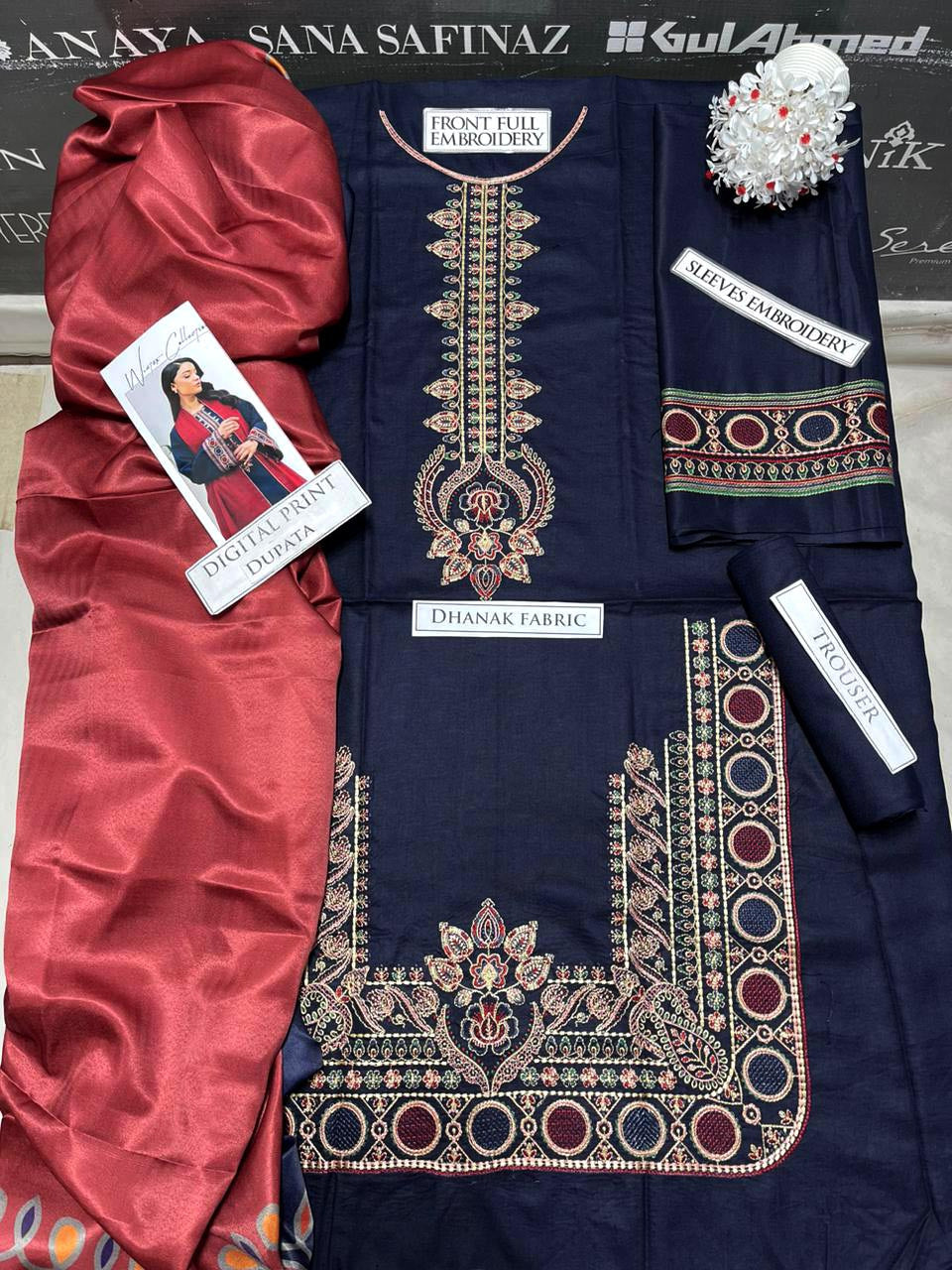 DFW-1071 Jazmin Embroidery 3PC Dhanak Suit