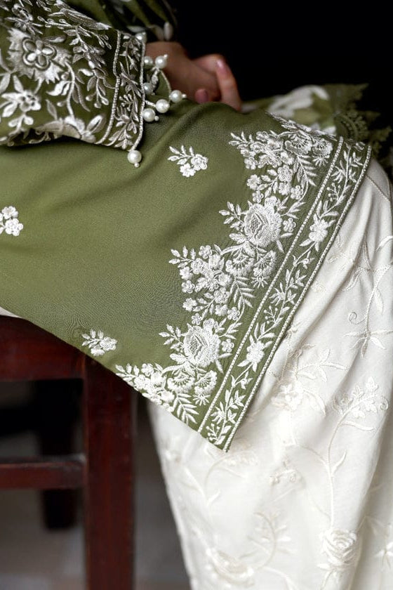 DFW-1200 Cross Stitch Embroidery 3PC Dhanak Suit