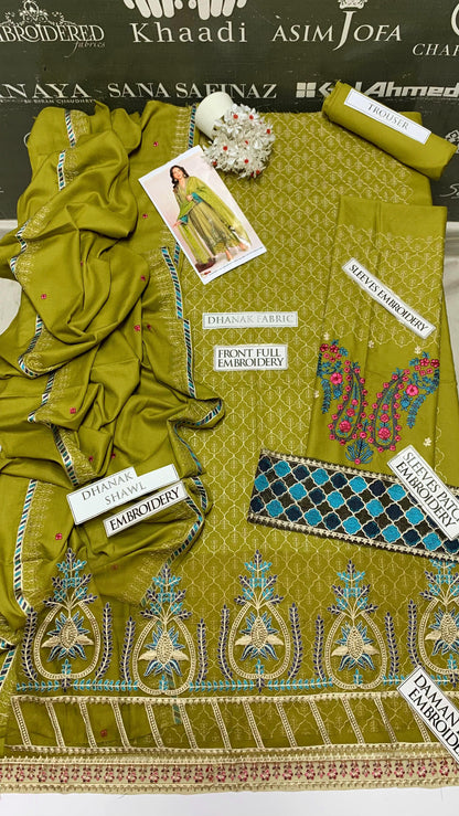 DFW-921 Maria B Heavy Embroidery 3PC Dhanak Suit