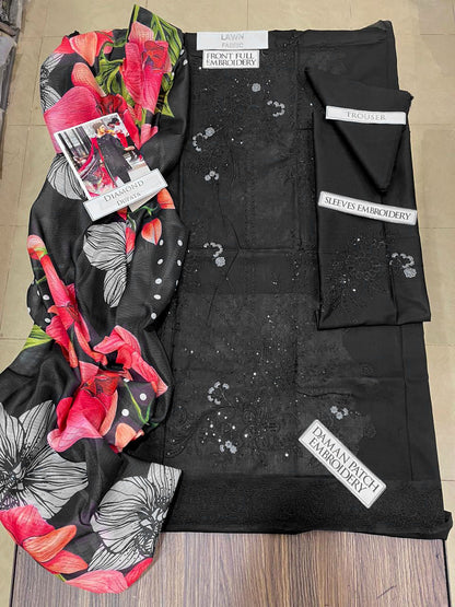 DFW-1267 Mushq Heavy Embroidery 3PC Lawn Suit