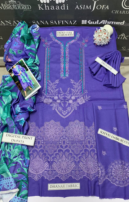 DFW-877 Mushq Heavy Embroidery 3PC Dhanak Suit