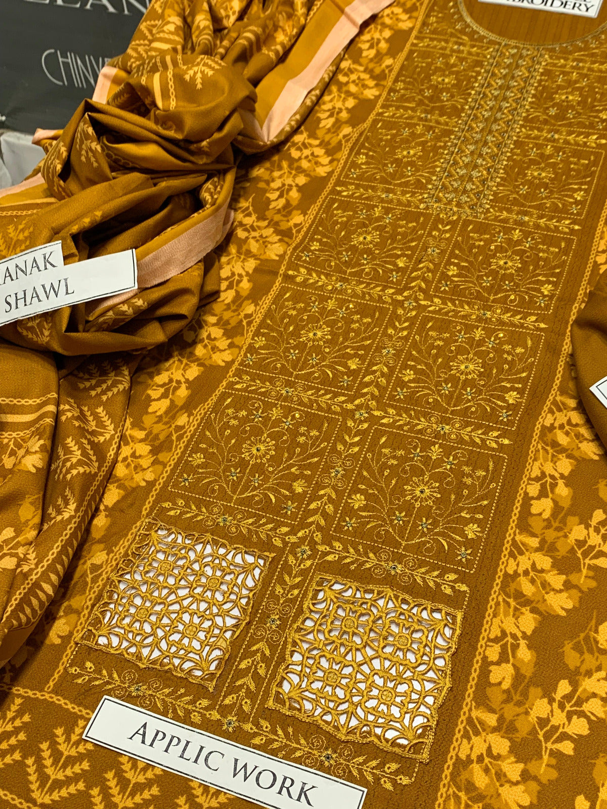 DFW-962 BJ Textile Heavy Embroidery 3PC Dhanak Suit