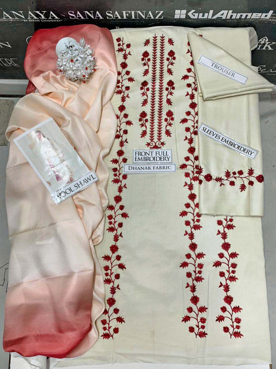 DFW-1173 Zarif Embroidery 3PC Dhanak Suit