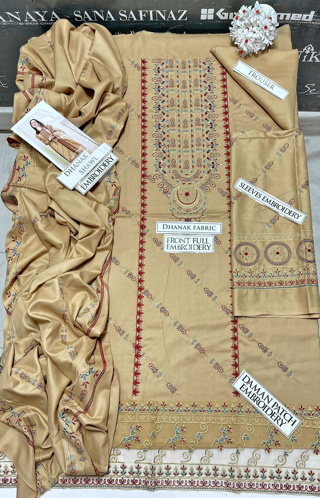 DFW-1149 Florent Heavy Embroidery 3PC Dhanak Suit