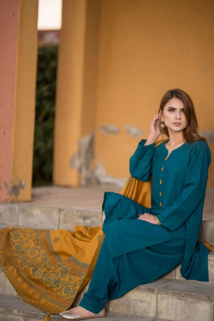 DFW-1243 ASling Embroidery 3PC Dhanak Suit